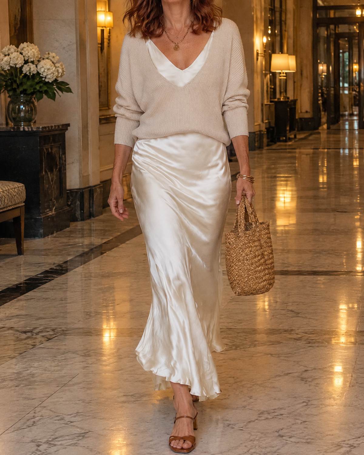 Aurore - Sweater and Satin Slip Set