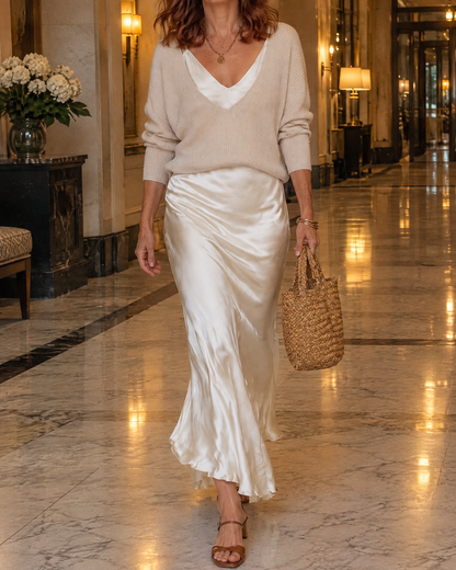 Aurore - Sweater and Satin Slip Set