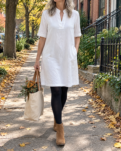Irene - Notch Neck Shift Dress