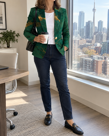 Josephine - Marble Print Blazer
