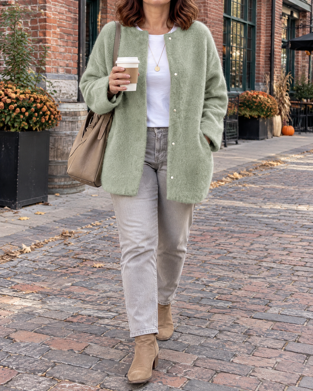 Hortense - Wool-Look Button Jacket