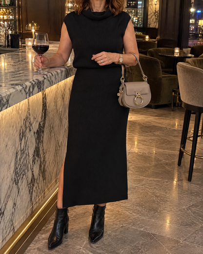 Berenice - Sleeveless Turtleneck Knit Set