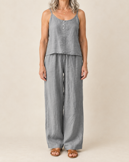 Odile - Cotton Linen Cami Set