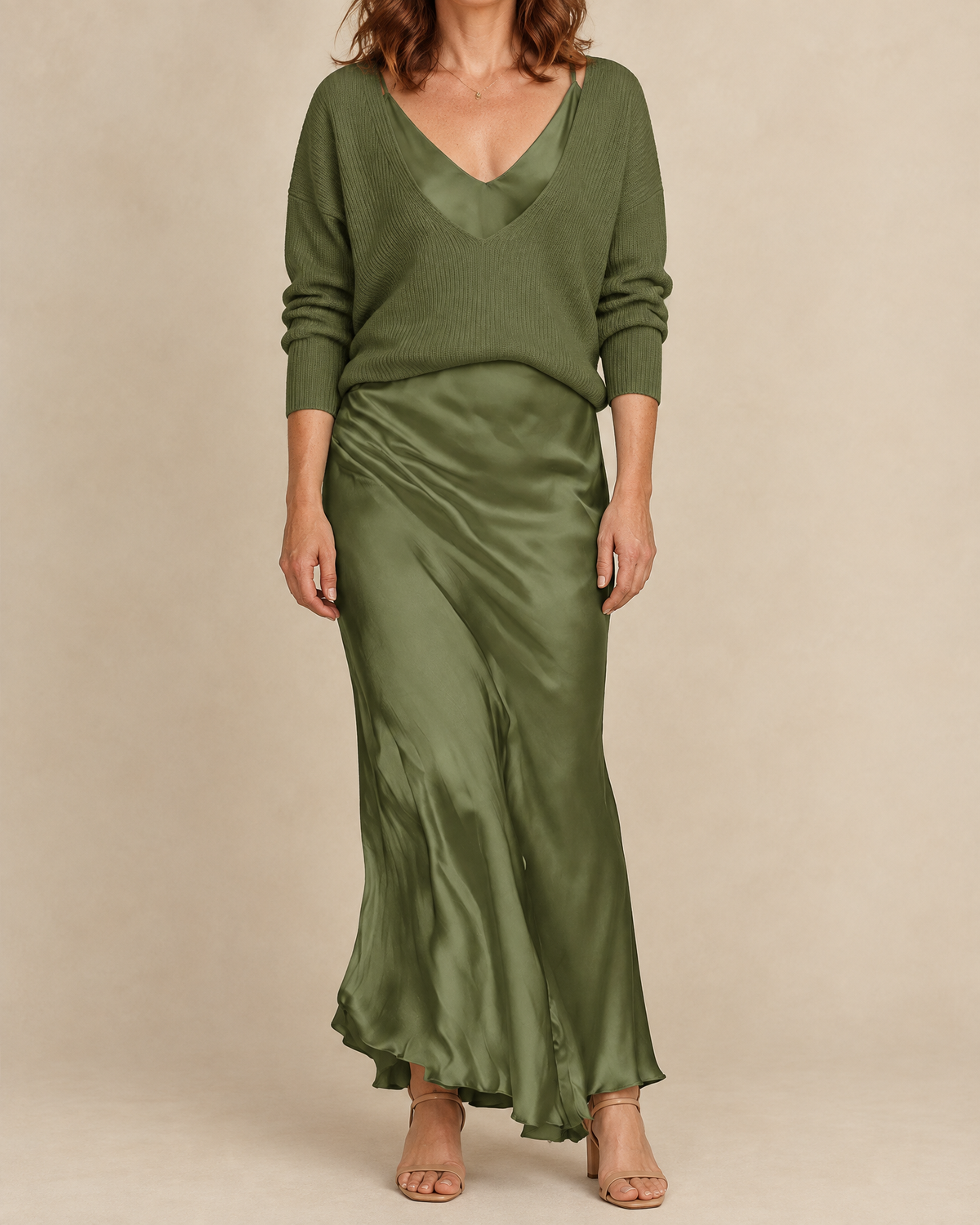 Aurore - Sweater and Satin Slip Set