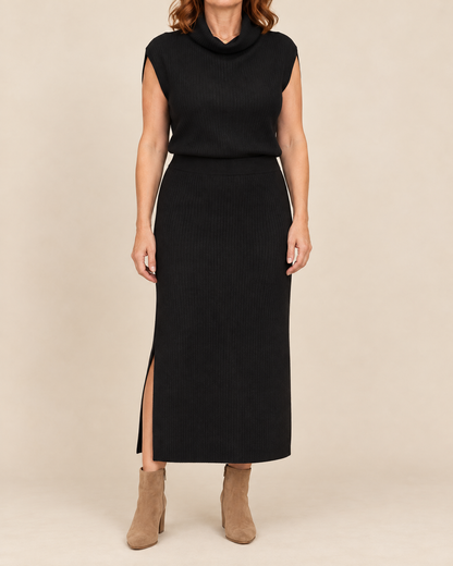 Berenice - Sleeveless Turtleneck Knit Set