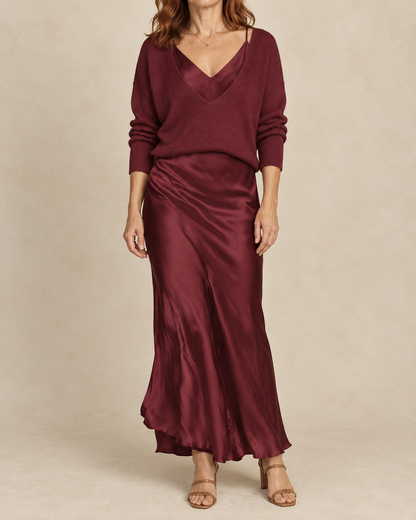 Aurore - Sweater and Satin Slip Set