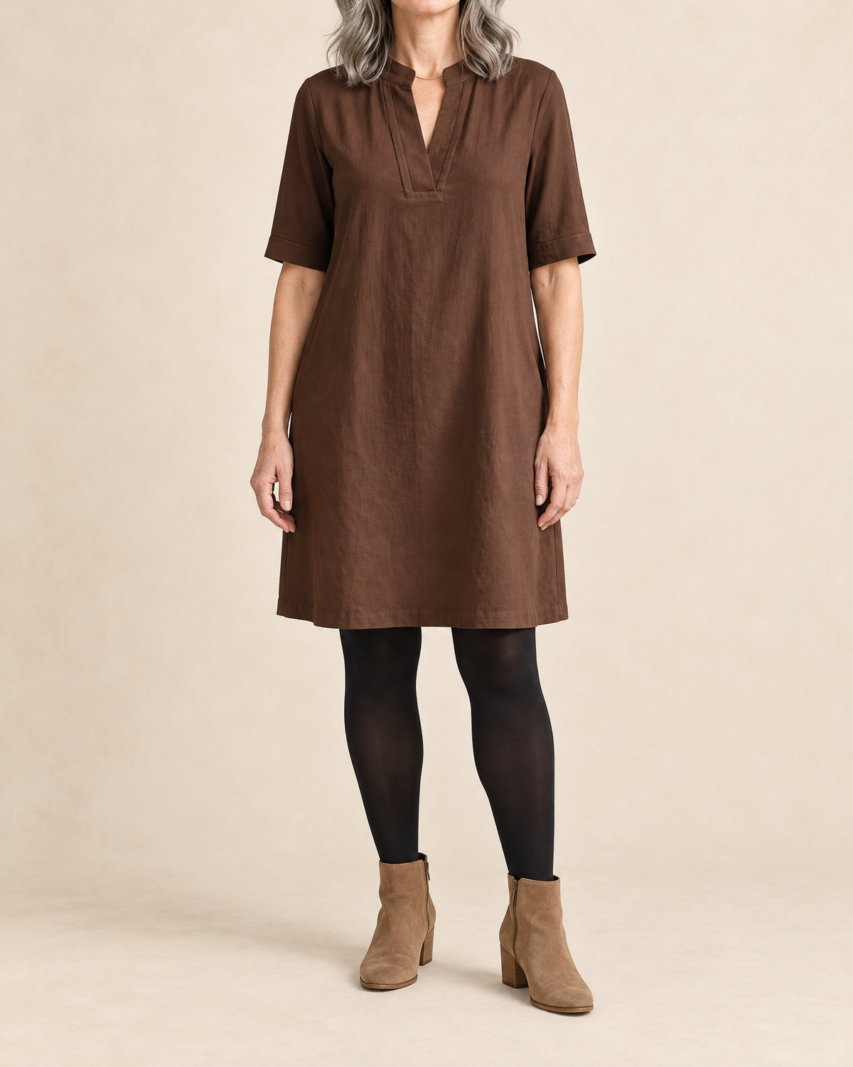 Irene - Notch Neck Shift Dress