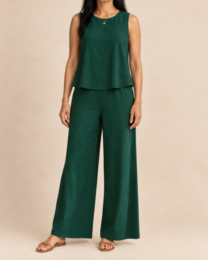 Noelle - Sleeveless Top and Wide Leg Pants Set