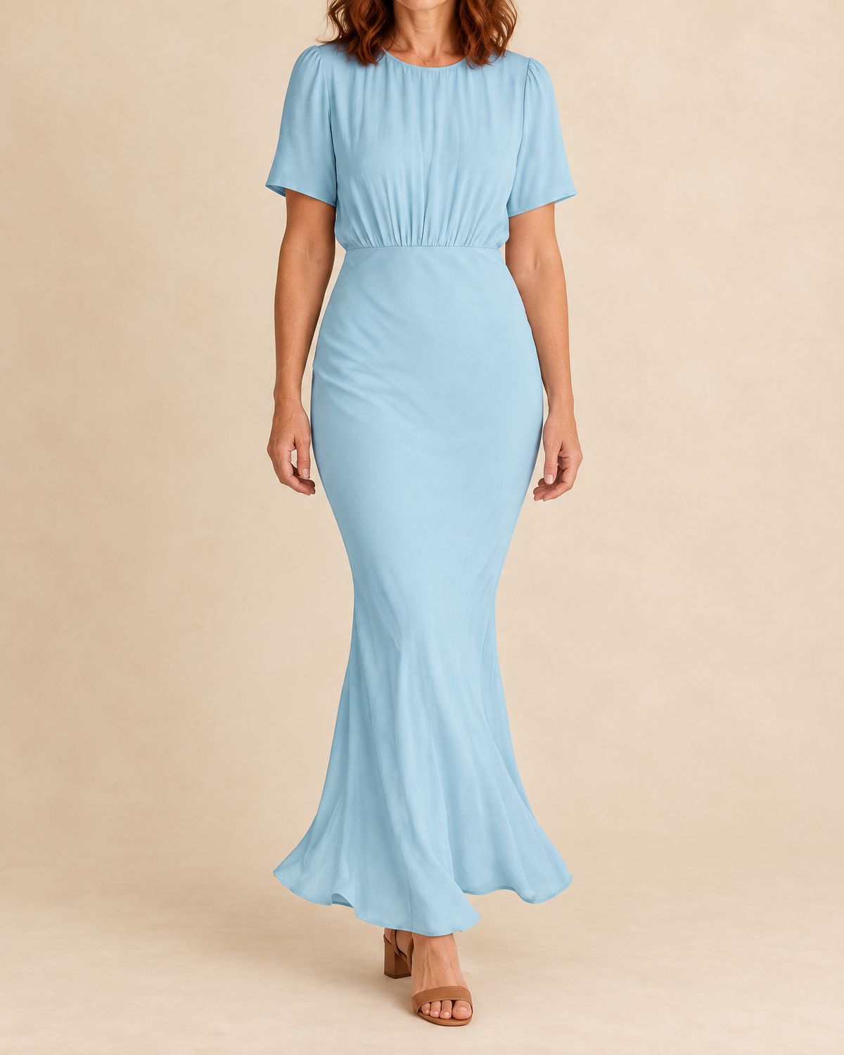 Eloise - Short Sleeve Fishtail Maxi Dress