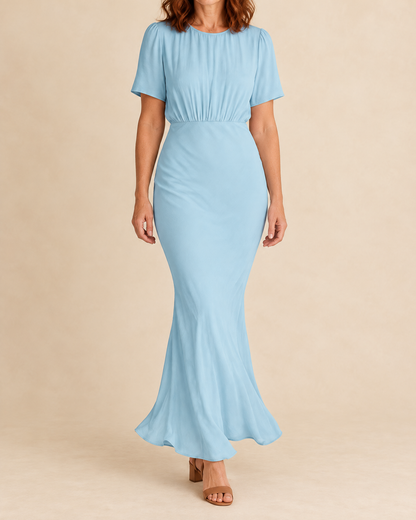 Eloise - Short Sleeve Fishtail Maxi Dress