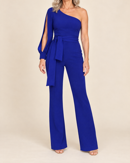 Isabeau - One Shoulder Tie Jumpsuit