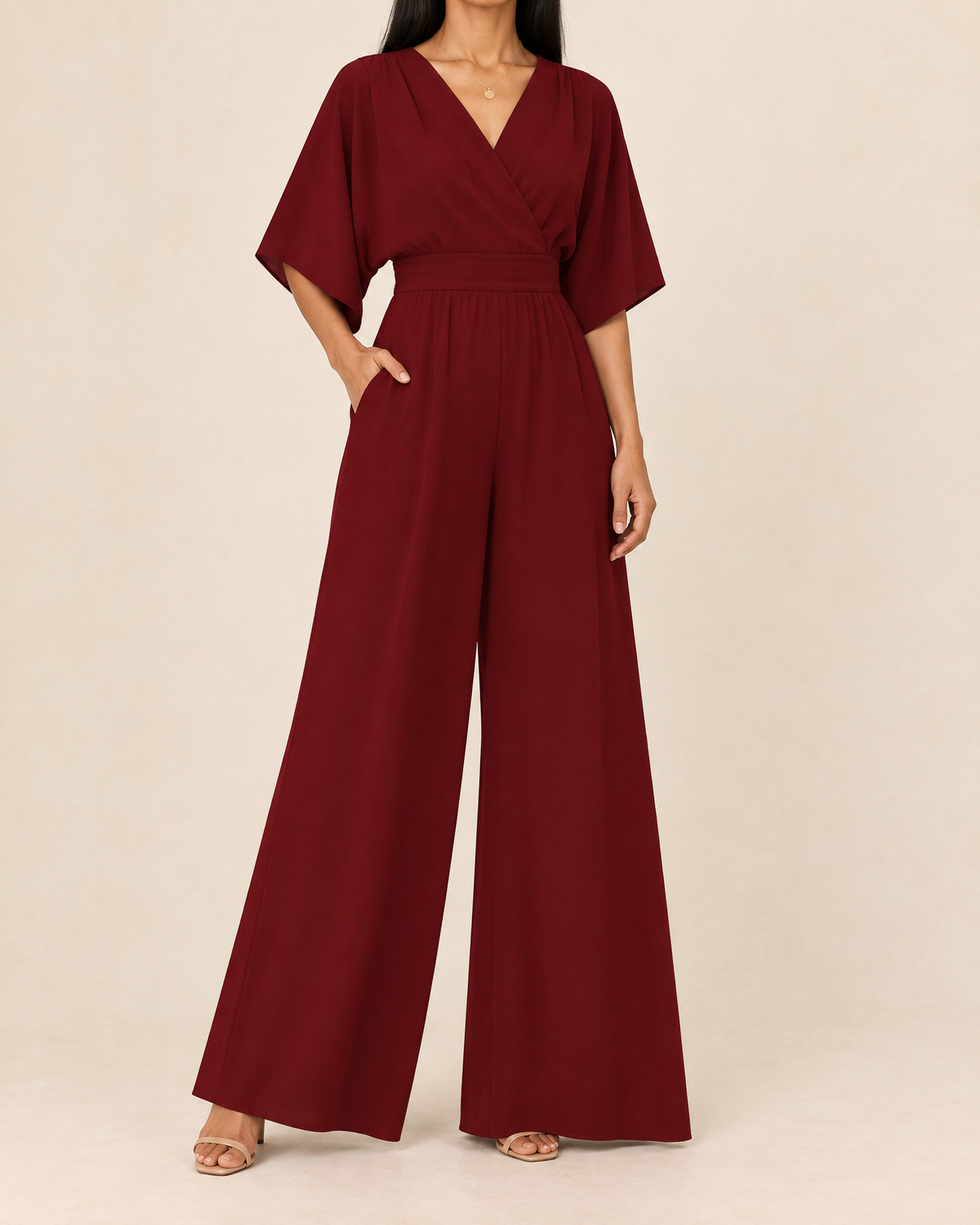 Eleonore - Kimono Sleeve Wide Leg Jumpsuit