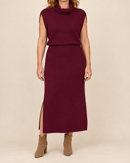Berenice - Sleeveless Turtleneck Knit Set
