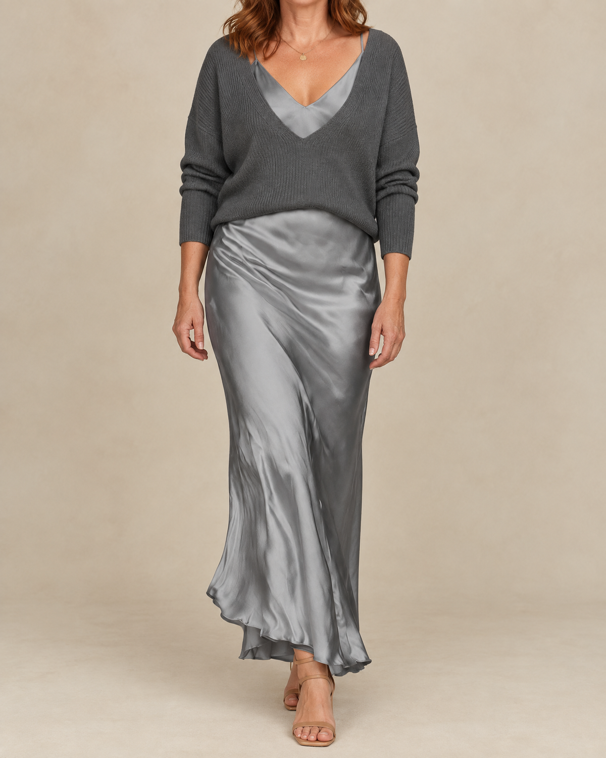 Aurore - Sweater and Satin Slip Set