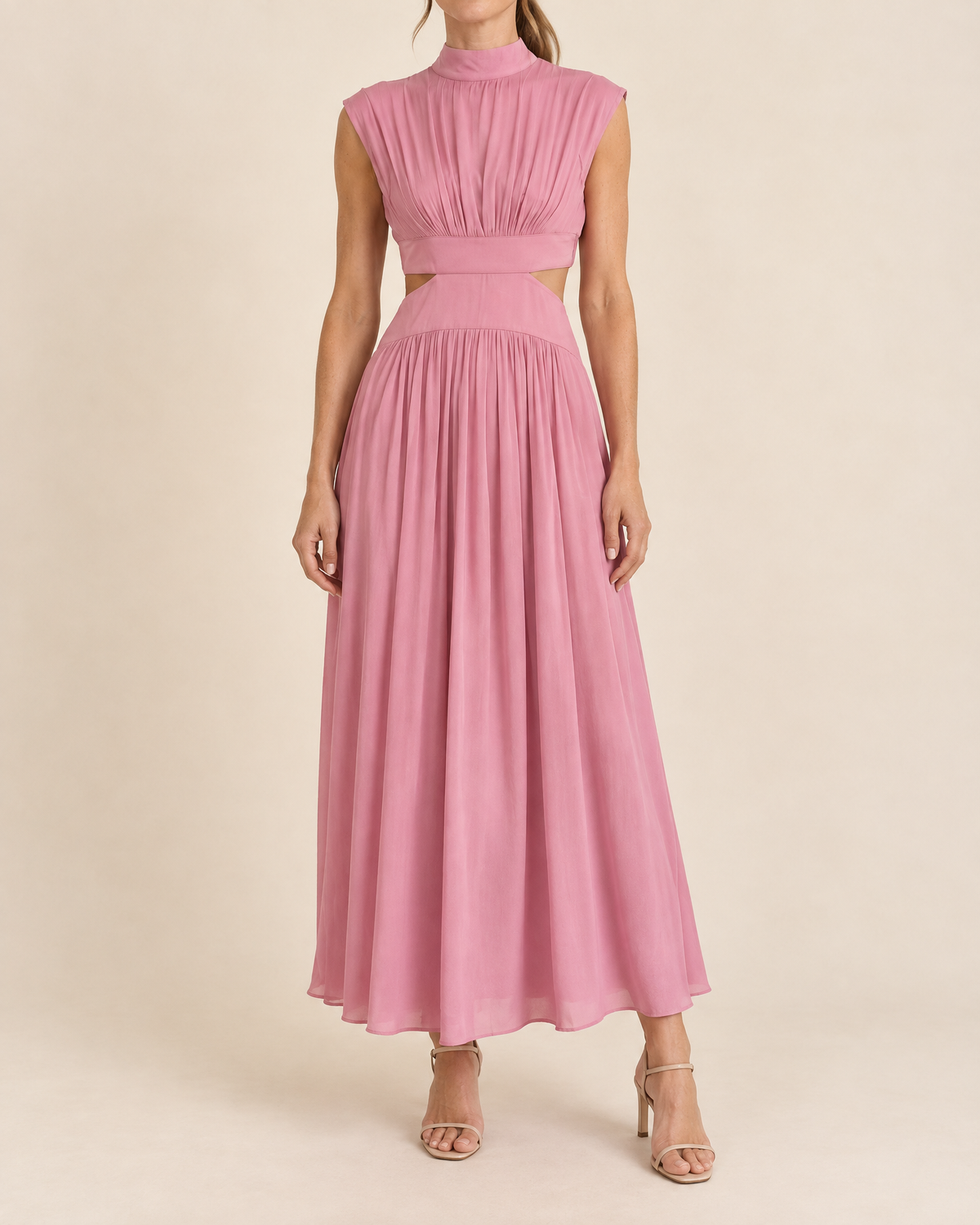 Diane - Mock Neck Cut Out Maxi Dress