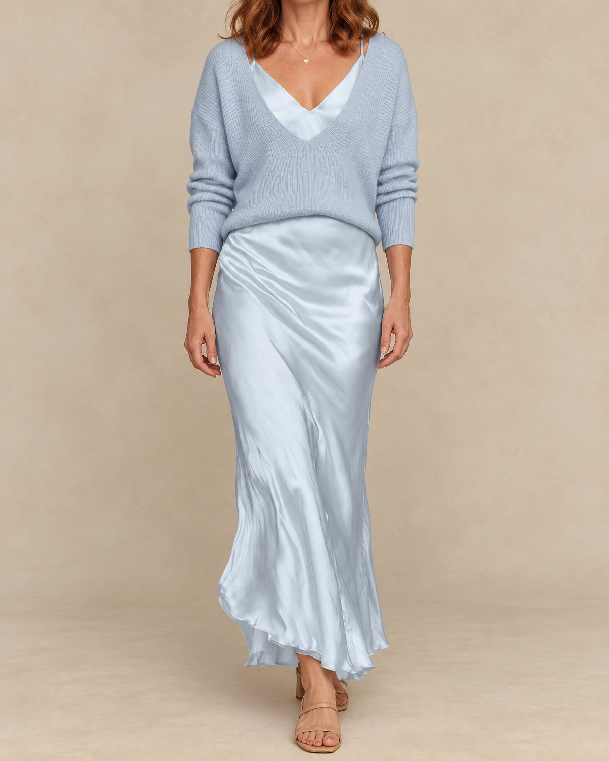 Aurore - Sweater and Satin Slip Set