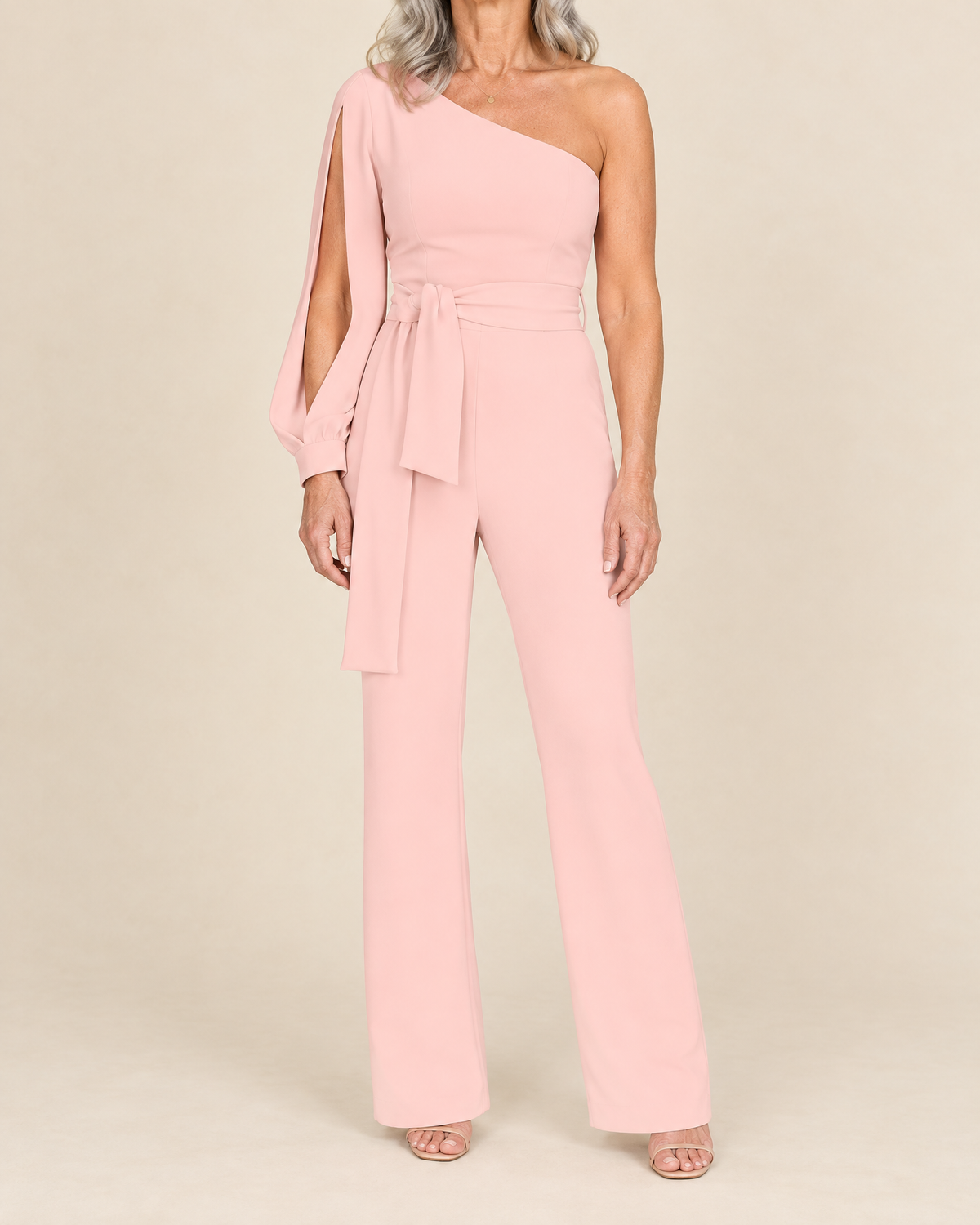 Isabeau - One Shoulder Tie Jumpsuit