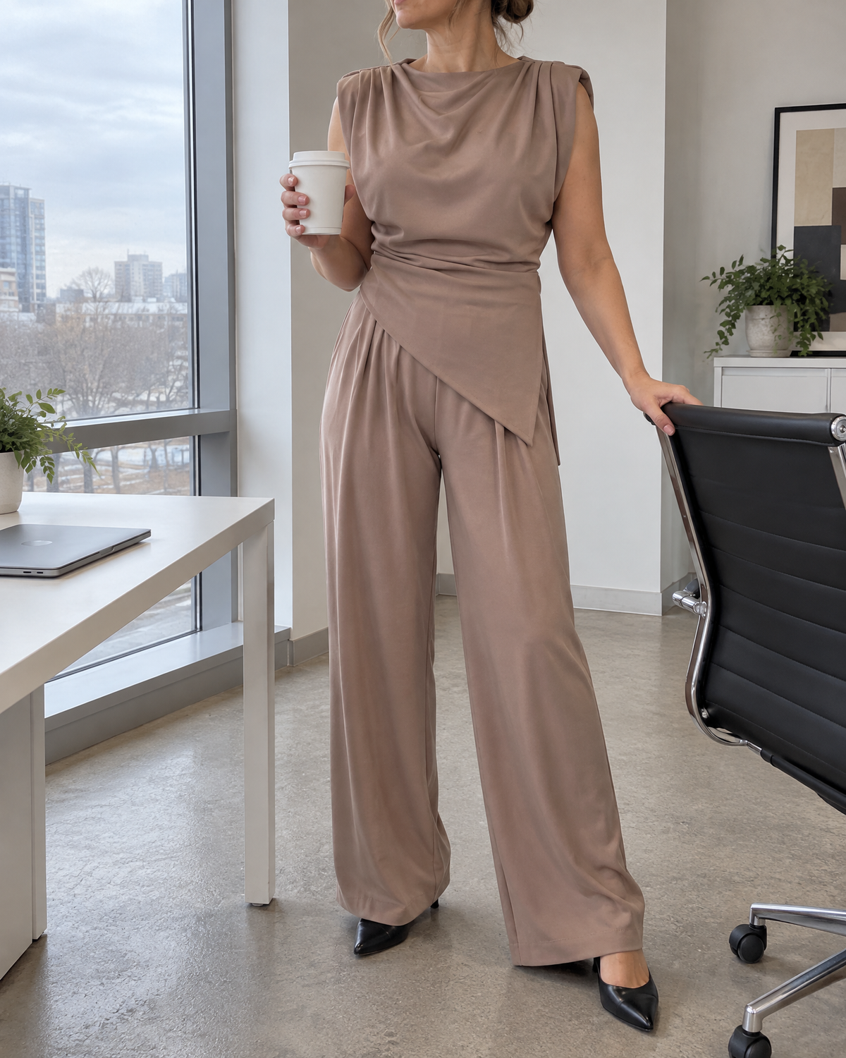 Jeanne - Asymmetric Sleeveless Set