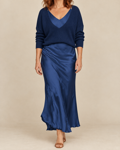 Aurore - Sweater and Satin Slip Set