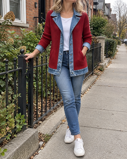 Clarisse - Knit and Denim Jacket