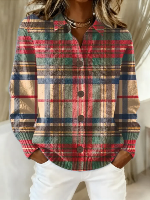 Trelawney™ | Multicolor Plaid Button Cardigan